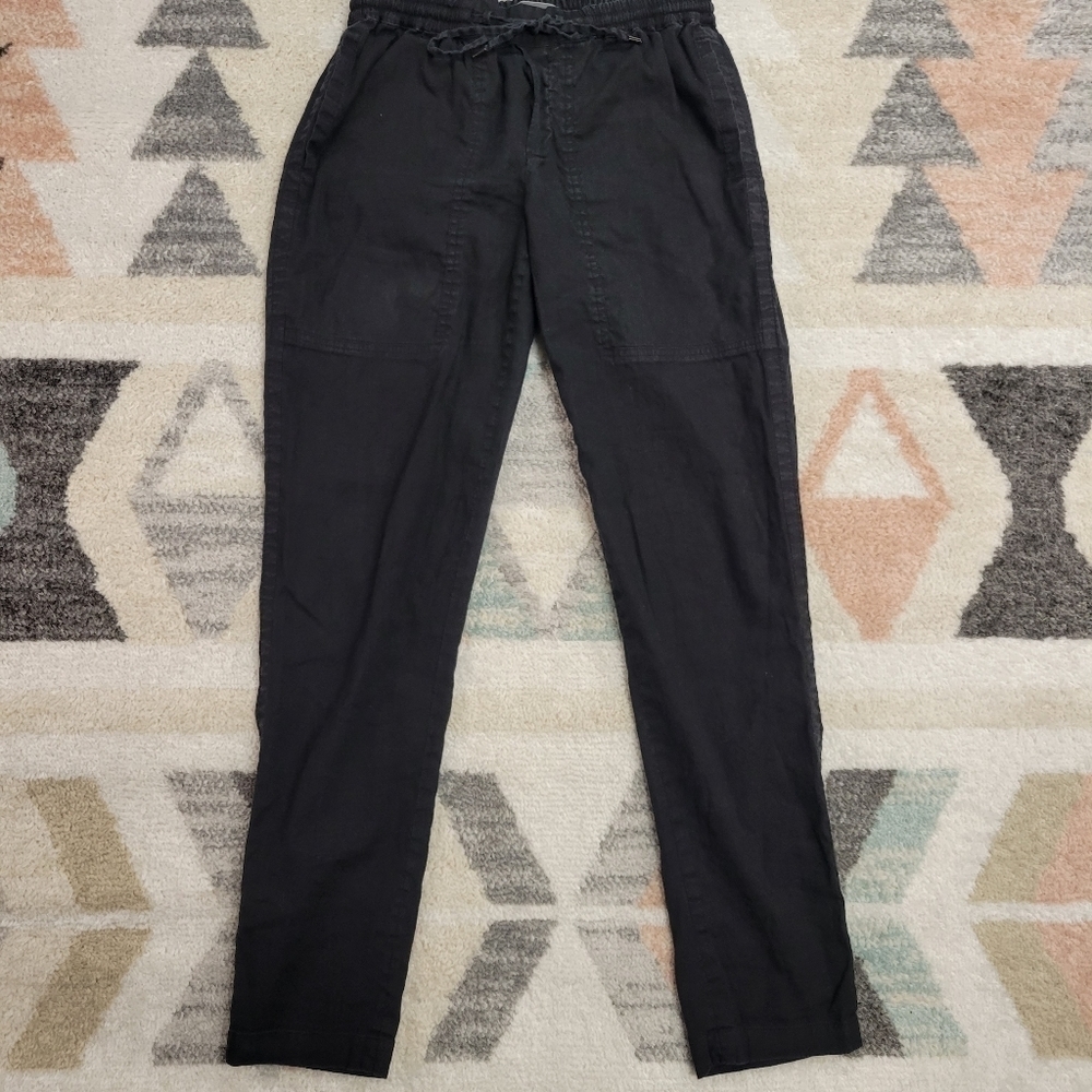 VINCE Black Linen Blend Pants Size Small